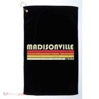 Madisonville Tx Texas Funny City Home Roots Gift Retro 80s Golf Towel thumb 0