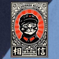 Meow Tse Tung Chinese Mao Zedong Chairman Kitten Meme Cat Raglan Baseball Sleeve Shirt thumb 2