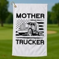 Mother Trucker Truck Driver Golf Towel thumb 1