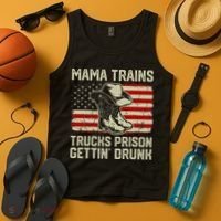 Mama Trains Trucks Prison Getting Drunk Country Music Tank Top thumb 4