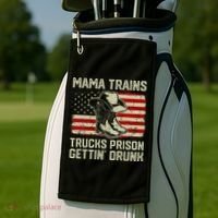 Mama Trains Trucks Prison Getting Drunk Country Music Golf Towel thumb 2