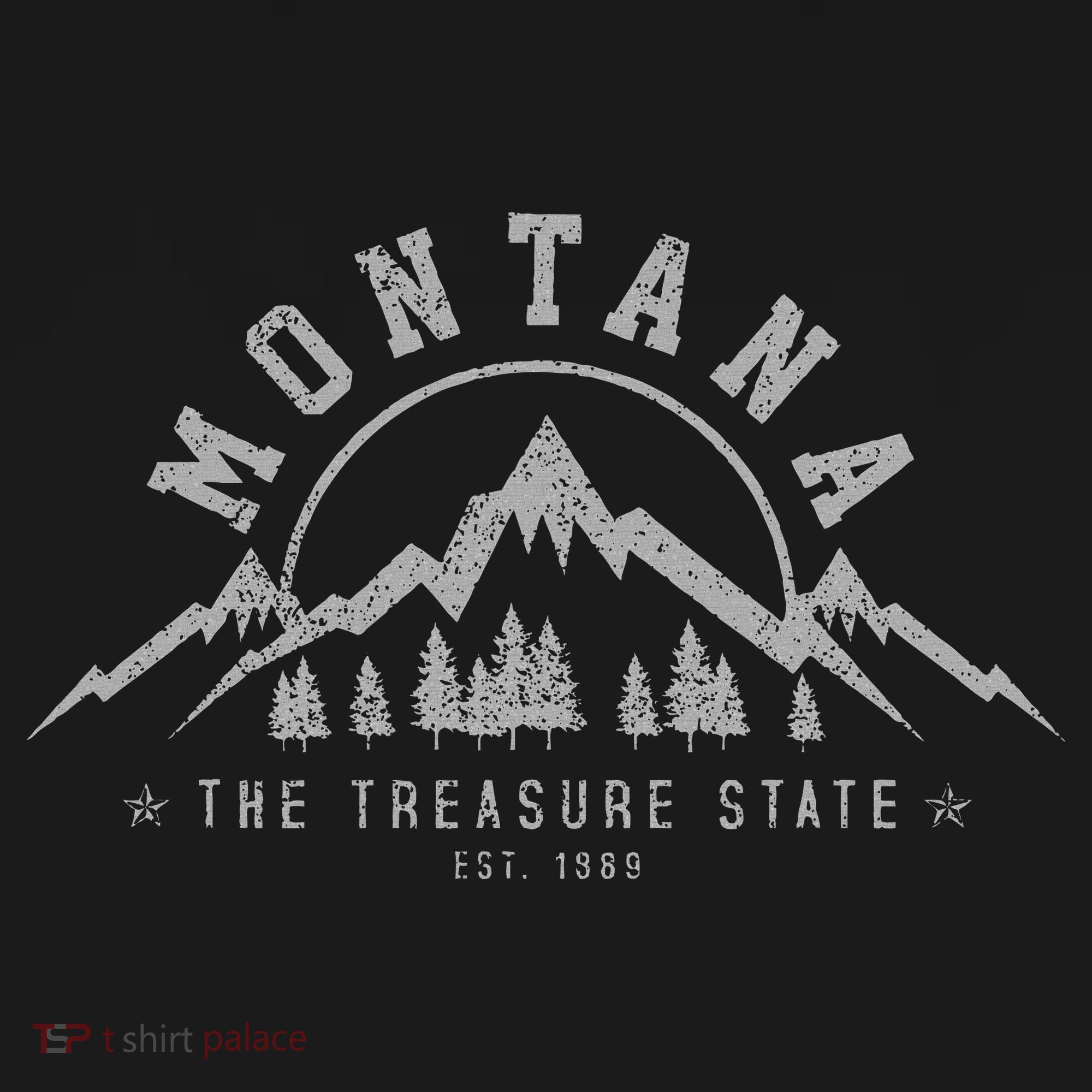 Montana The Treasure State Est. 1889 Vintage Mountains T-Shirt