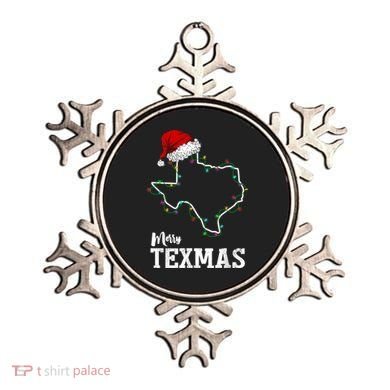 Merry Texmas Texas State Christmas Light Outline Santa Hat Ornament