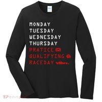 Monday Tuesday Thursday Practice Qualifying Race Day Women's Long Sleeve Shirt thumb 0