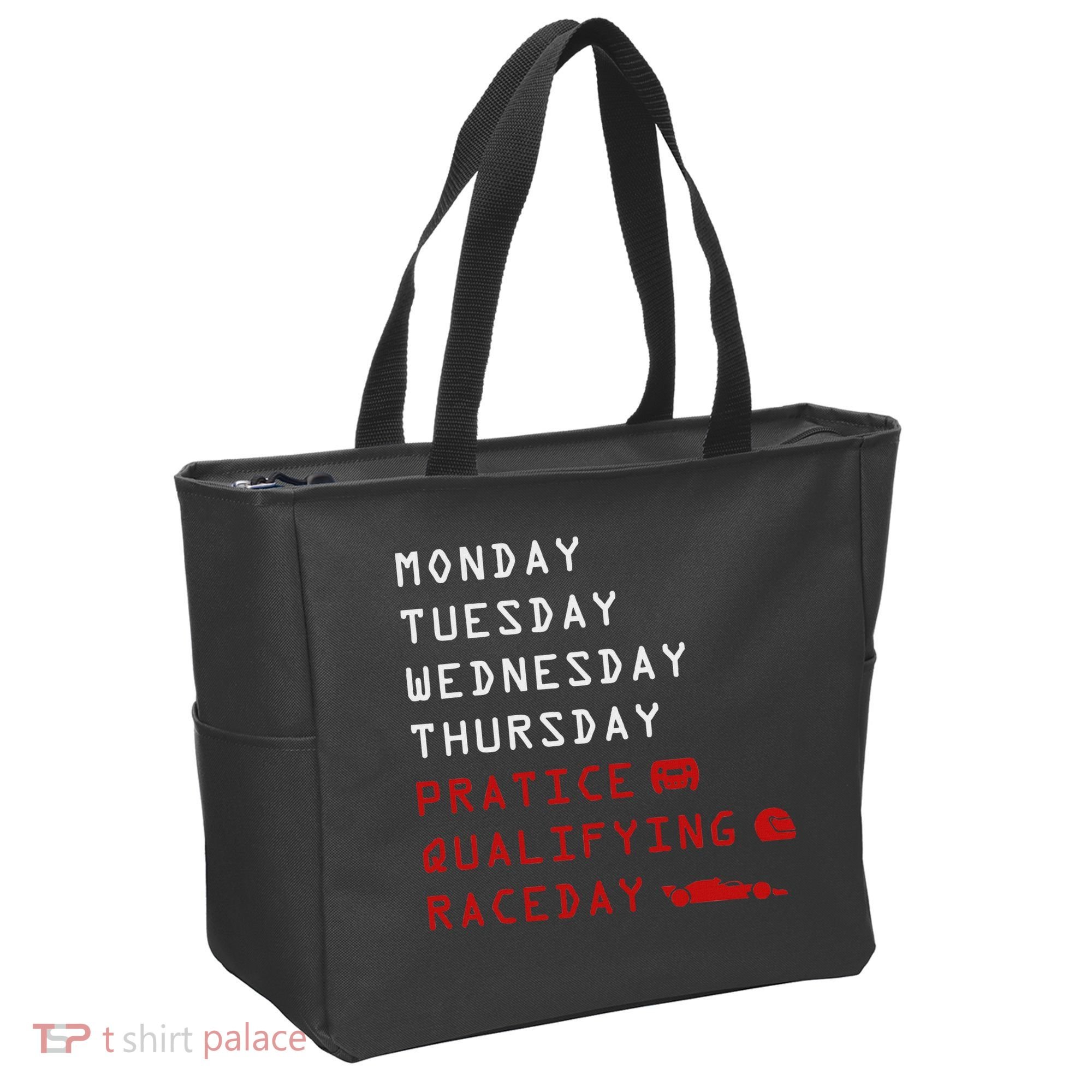 Monday Tuesday Thursday Practice Qualifying Race Day Tote Bag
