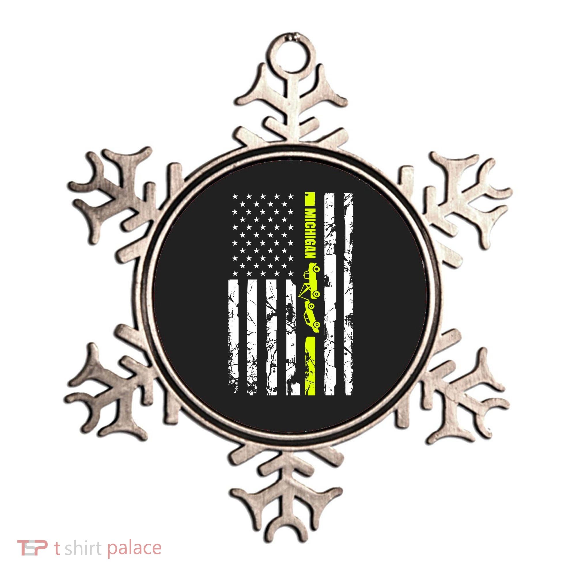 Michigan Tow Truck Driver Flag Ornament