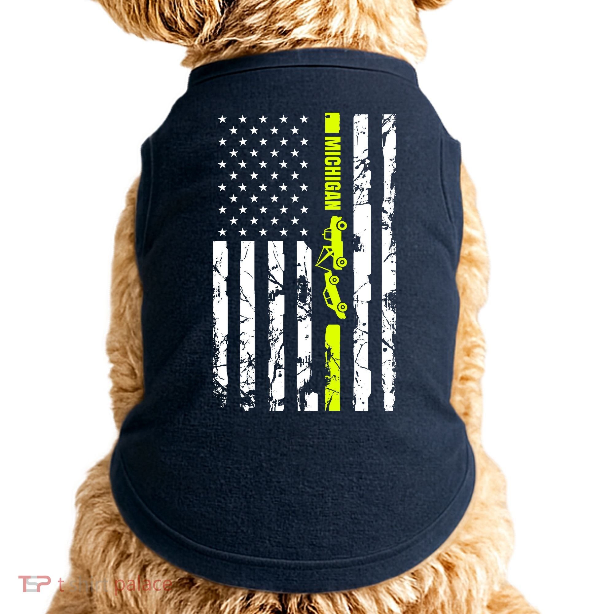 Michigan Tow Truck Driver Flag Doggie Tank