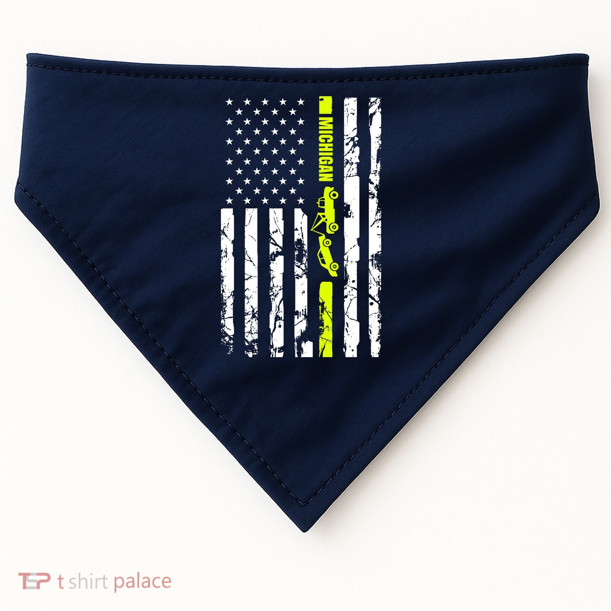 Michigan Tow Truck Driver Flag USA-Made Doggie Bandana