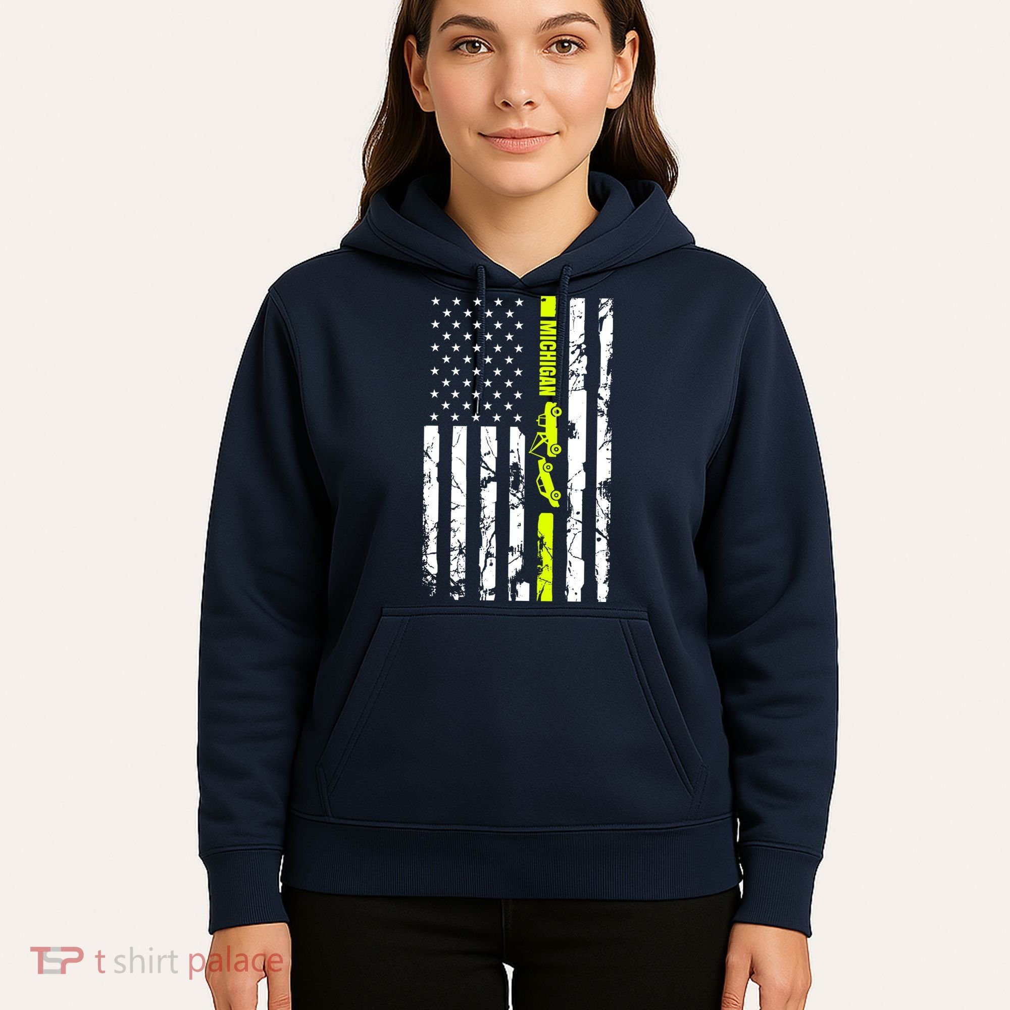 Michigan Tow Truck Driver Flag Hoodie