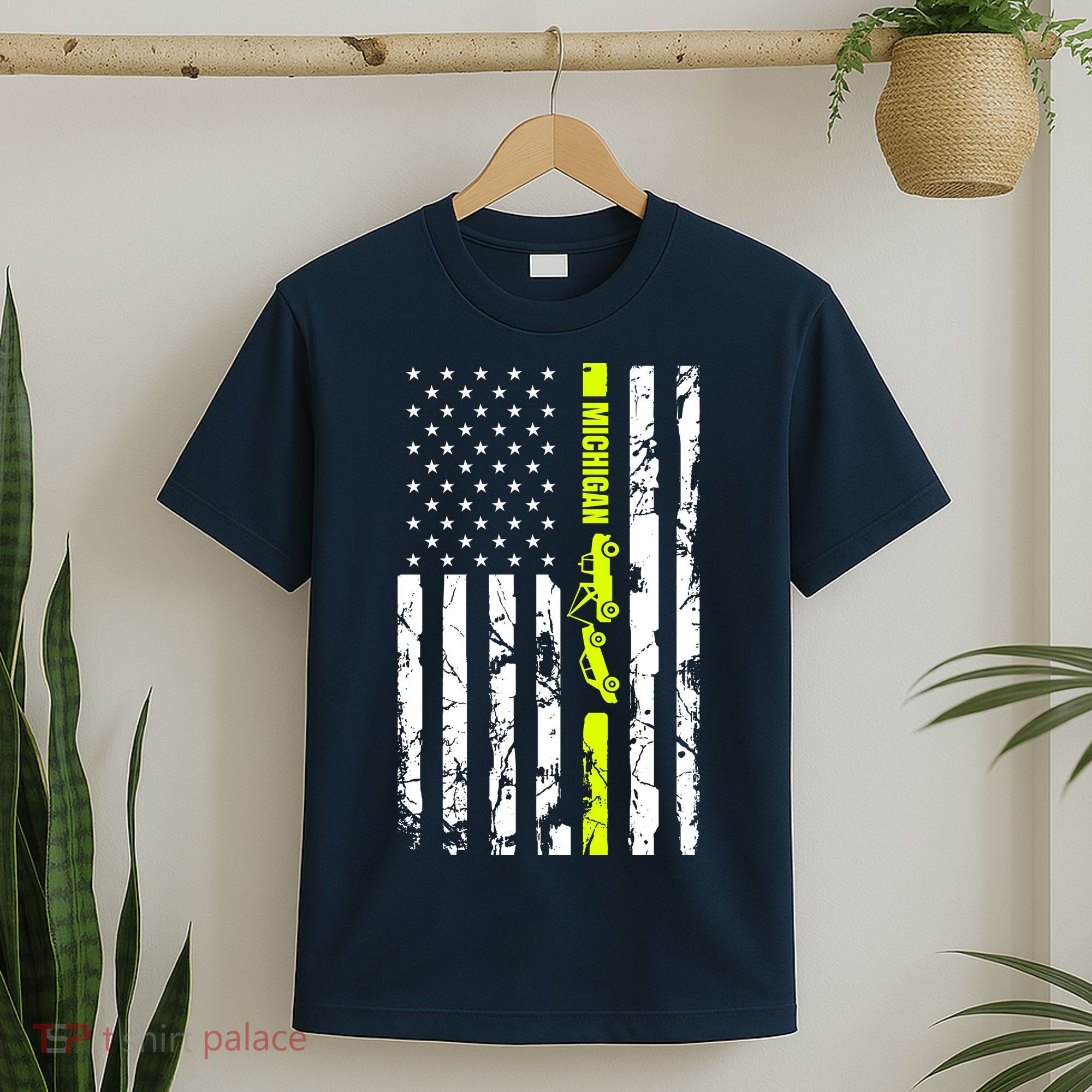 Michigan Tow Truck Driver Flag T-Shirt