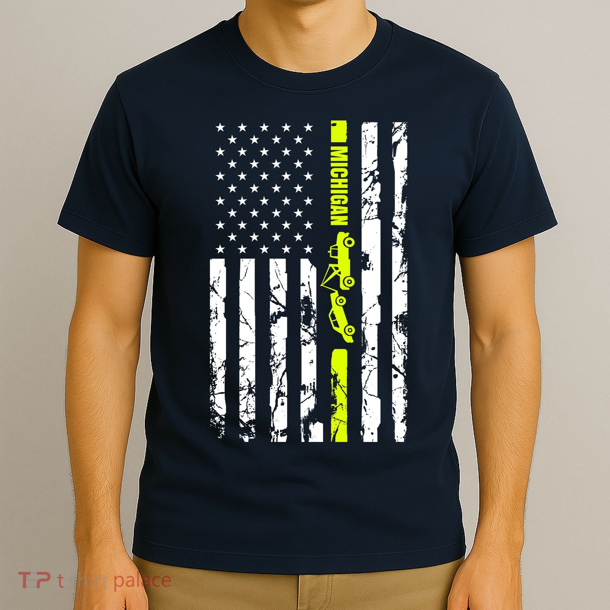 Michigan Tow Truck Driver Flag T-Shirt