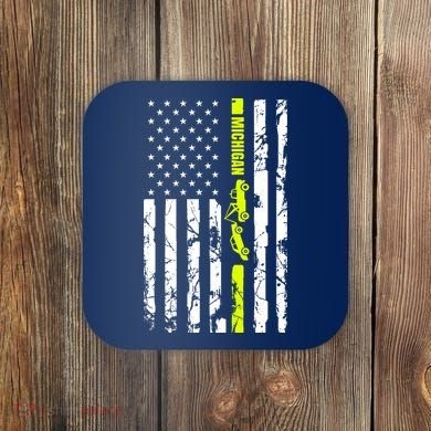 Michigan Tow Truck Driver Flag Coaster