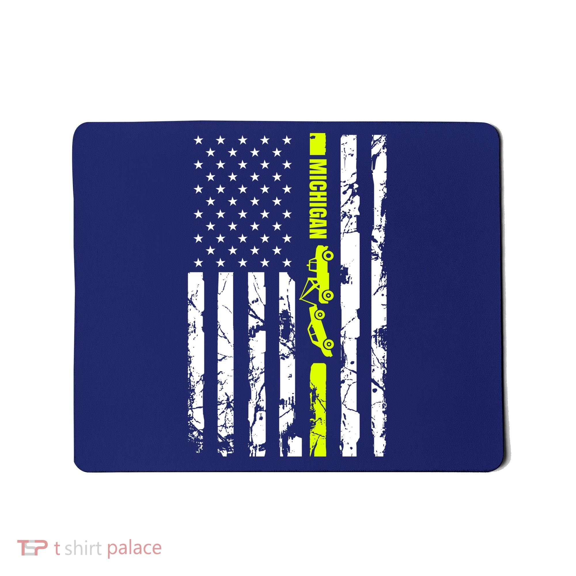 Michigan Tow Truck Driver Flag Mousepad