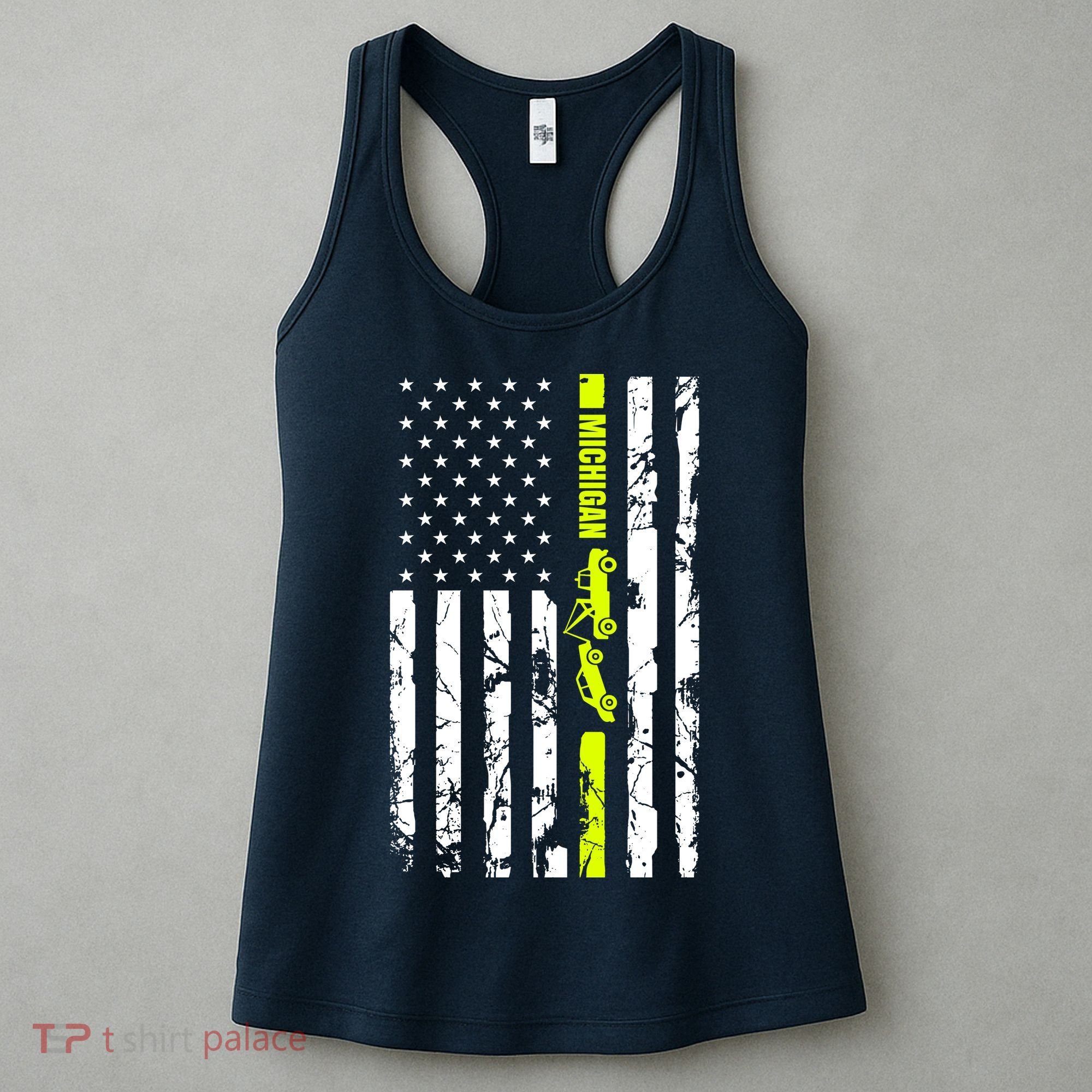 Michigan Tow Truck Driver Flag Women's Tank Top