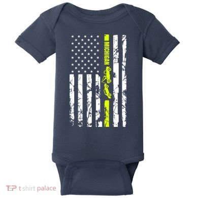 Michigan Tow Truck Driver Flag Baby Bodysuit