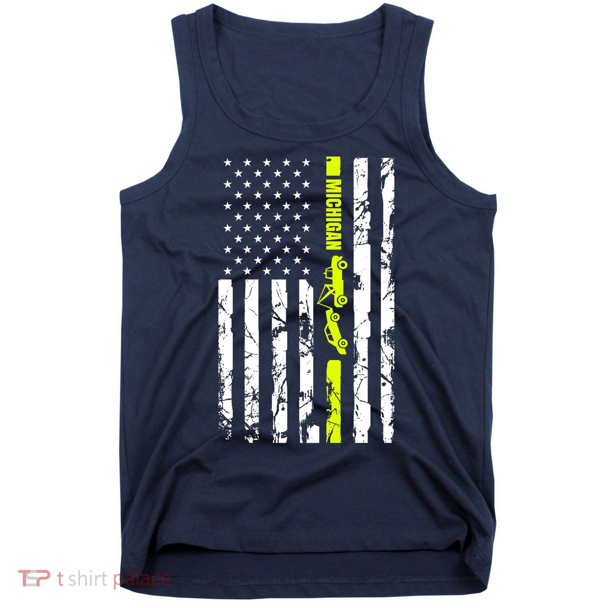 Michigan Tow Truck Driver Flag Tank Top