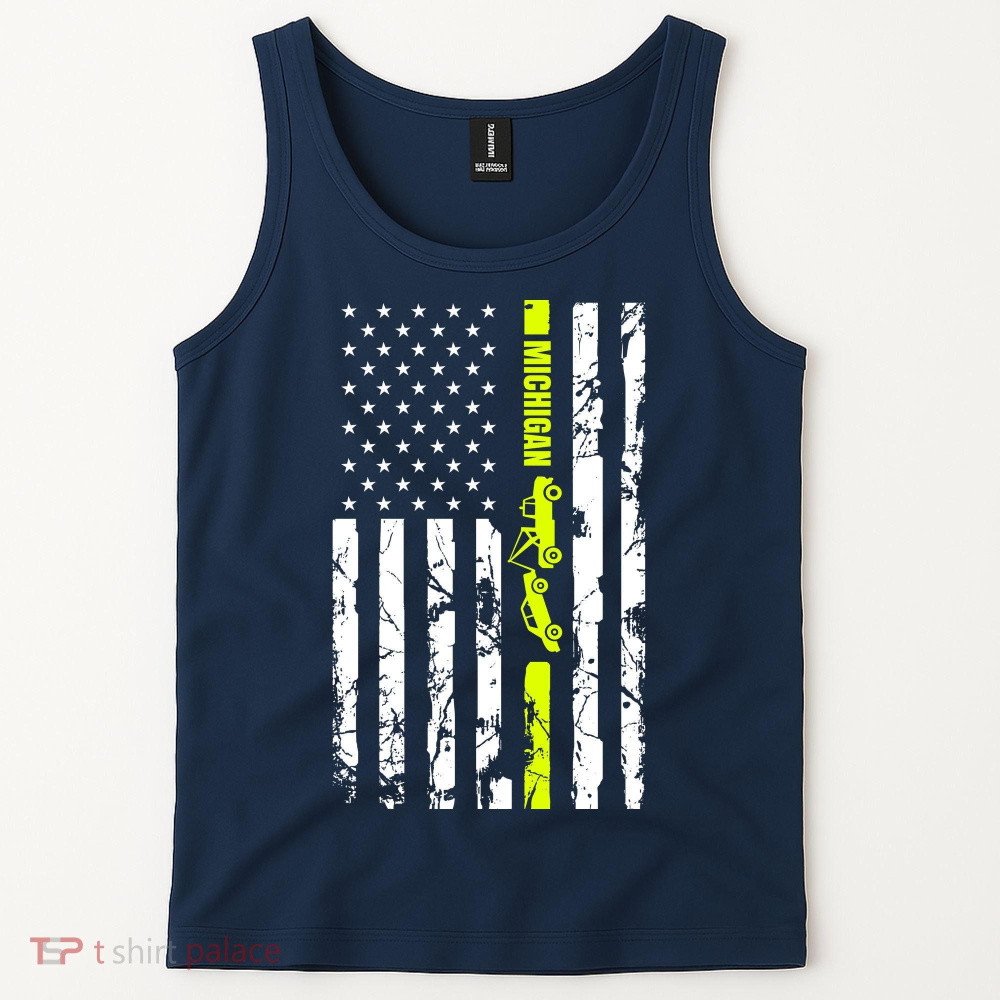 Michigan Tow Truck Driver Flag Tank Top