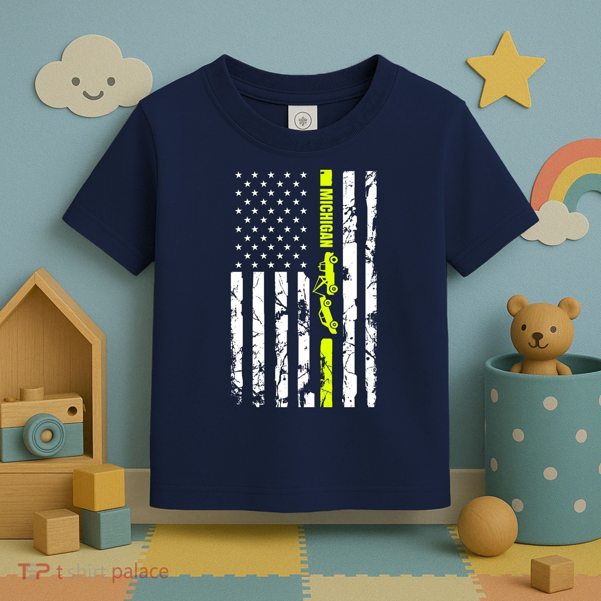 Michigan Tow Truck Driver Flag Toddler T-Shirt