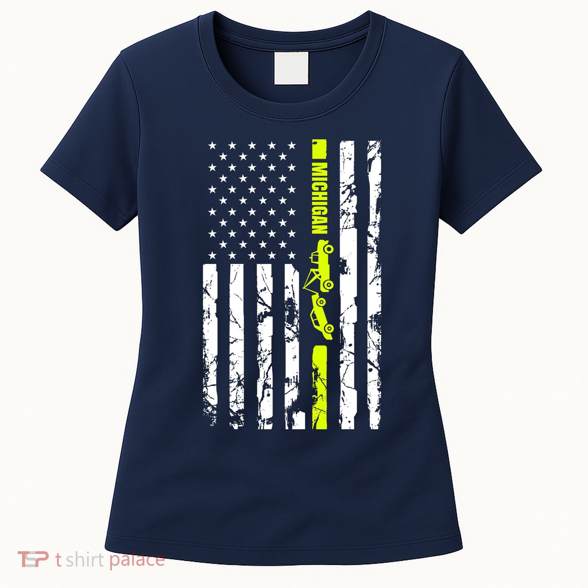 Michigan Tow Truck Driver Flag Women's T-Shirt