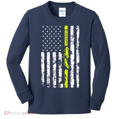Michigan Tow Truck Driver Flag Kids Long Sleeve Shirt