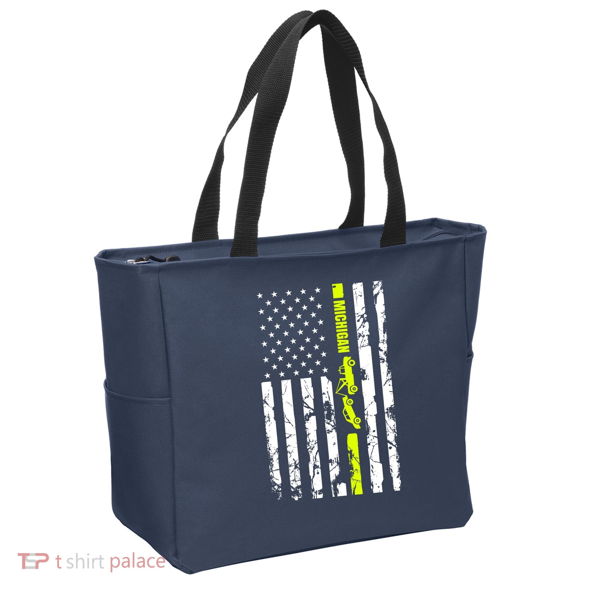 Michigan Tow Truck Driver Flag Tote Bag