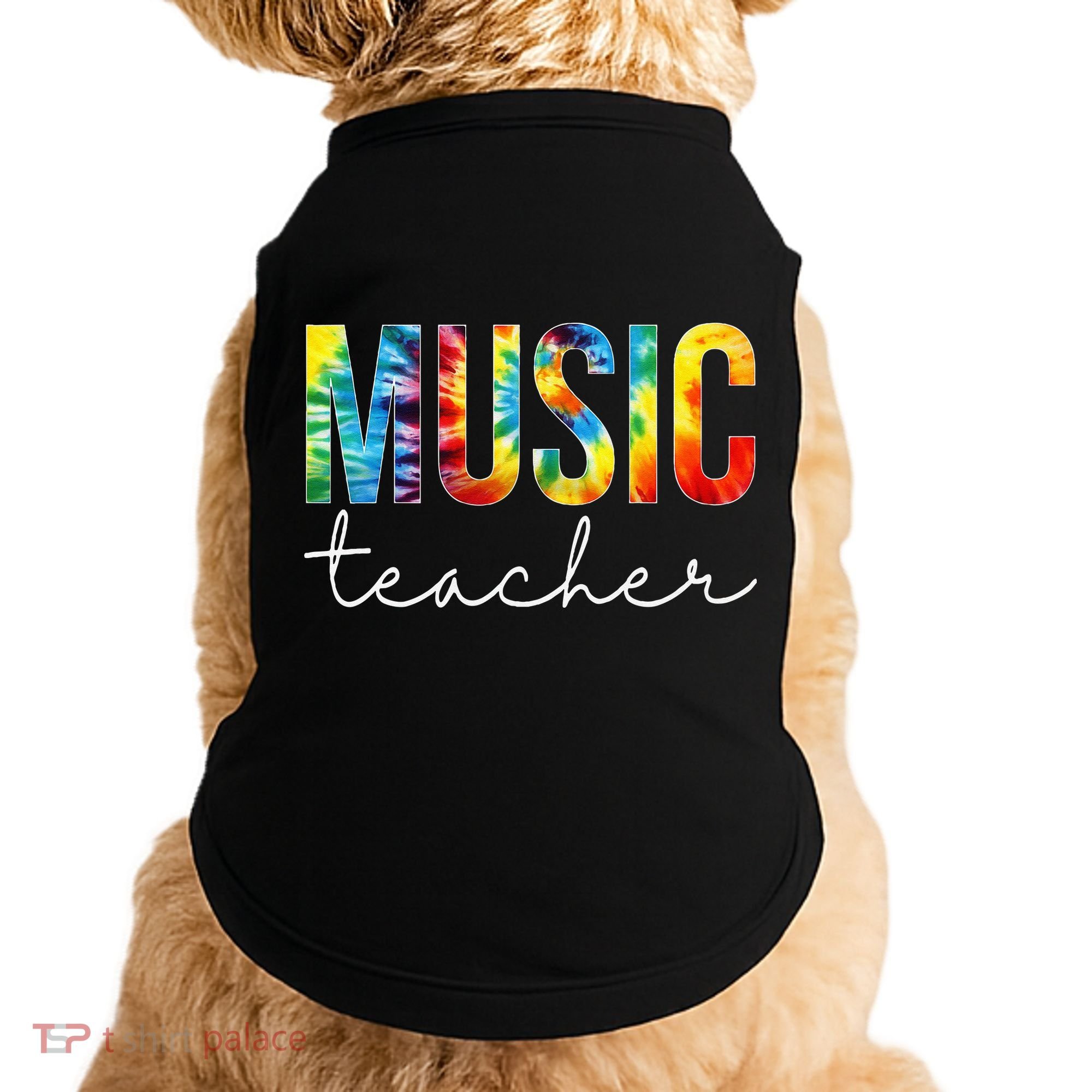 Music Teacher Tie Dye Appreciation Day Hello Back To School Doggie Tank