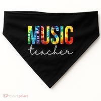 Music Teacher Tie Dye Appreciation Day Hello Back To School USA-Made Doggie Bandana thumb 0