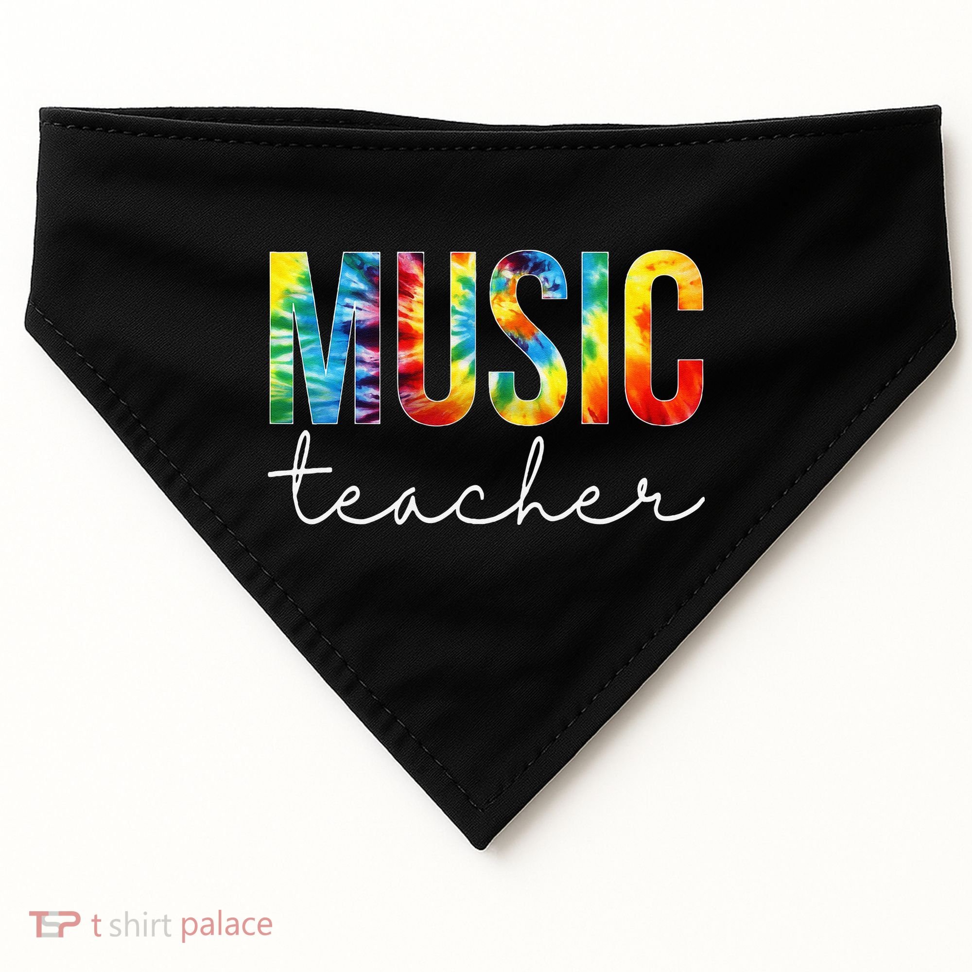 Music Teacher Tie Dye Appreciation Day Hello Back To School USA-Made Doggie Bandana