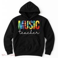 Music Teacher Tie Dye Appreciation Day Hello Back To School Hoodie thumb 0