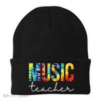Music Teacher Tie Dye Appreciation Day Hello Back To School Beanie thumb 0