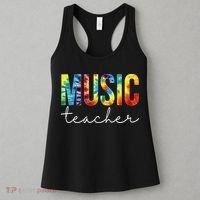 Music Teacher Tie Dye Appreciation Day Hello Back To School Women's Tank Top thumb 3