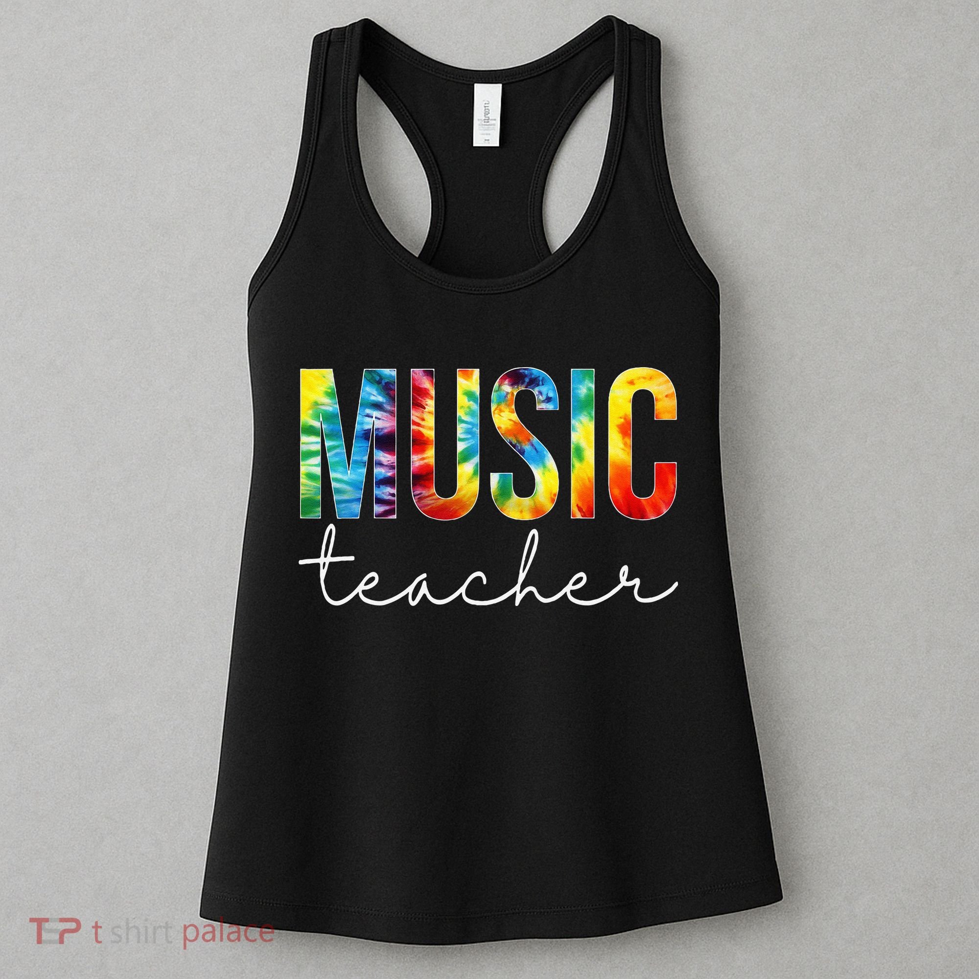 Music Teacher Tie Dye Appreciation Day Hello Back To School Women's Tank Top