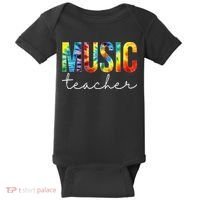 Music Teacher Tie Dye Appreciation Day Hello Back To School Baby Bodysuit thumb 0
