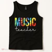 Music Teacher Tie Dye Appreciation Day Hello Back To School Tank Top thumb 2