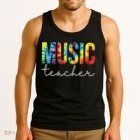 Music Teacher Tie Dye Appreciation Day Hello Back To School Tank Top thumb 3