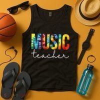 Music Teacher Tie Dye Appreciation Day Hello Back To School Tank Top thumb 4