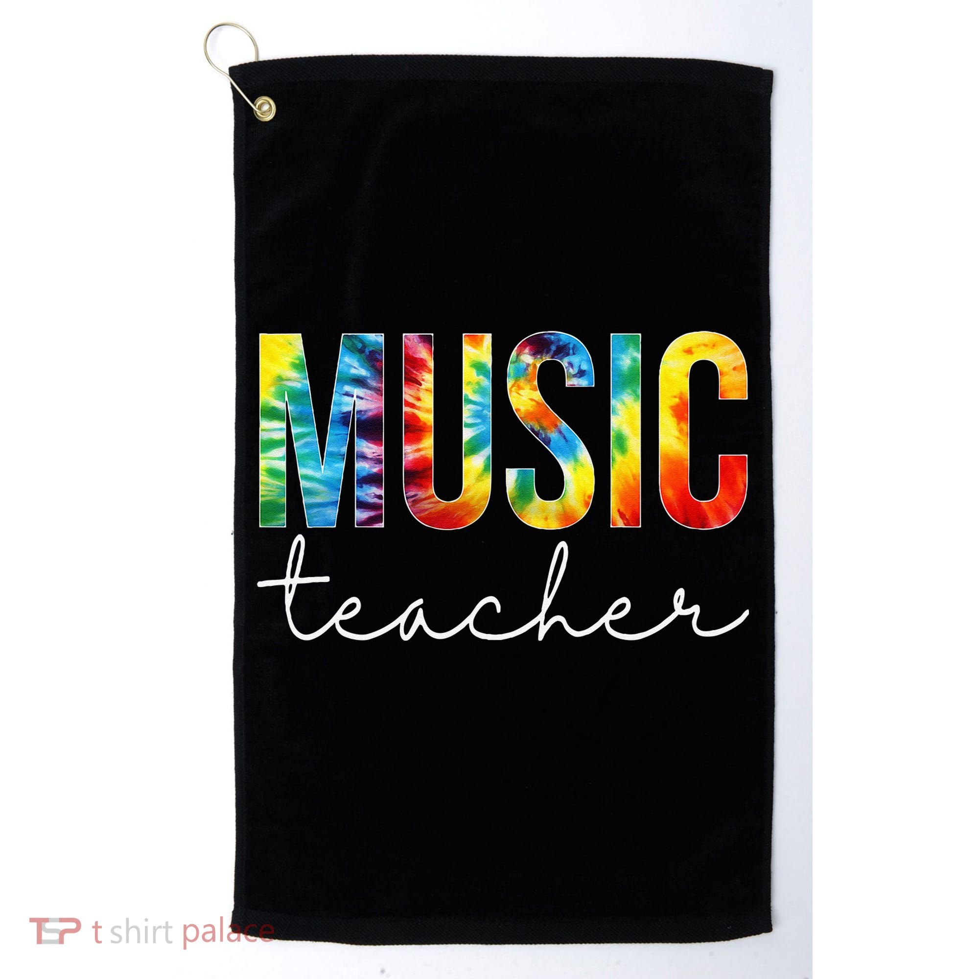 Music Teacher Tie Dye Appreciation Day Hello Back To School Golf Towel