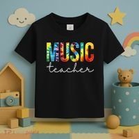 Music Teacher Tie Dye Appreciation Day Hello Back To School Toddler T-Shirt thumb 3