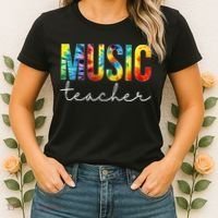 Music Teacher Tie Dye Appreciation Day Hello Back To School Women's T-Shirt thumb 2
