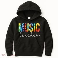 Music Teacher Tie Dye Appreciation Day Hello Back To School Kids Hoodie thumb 0