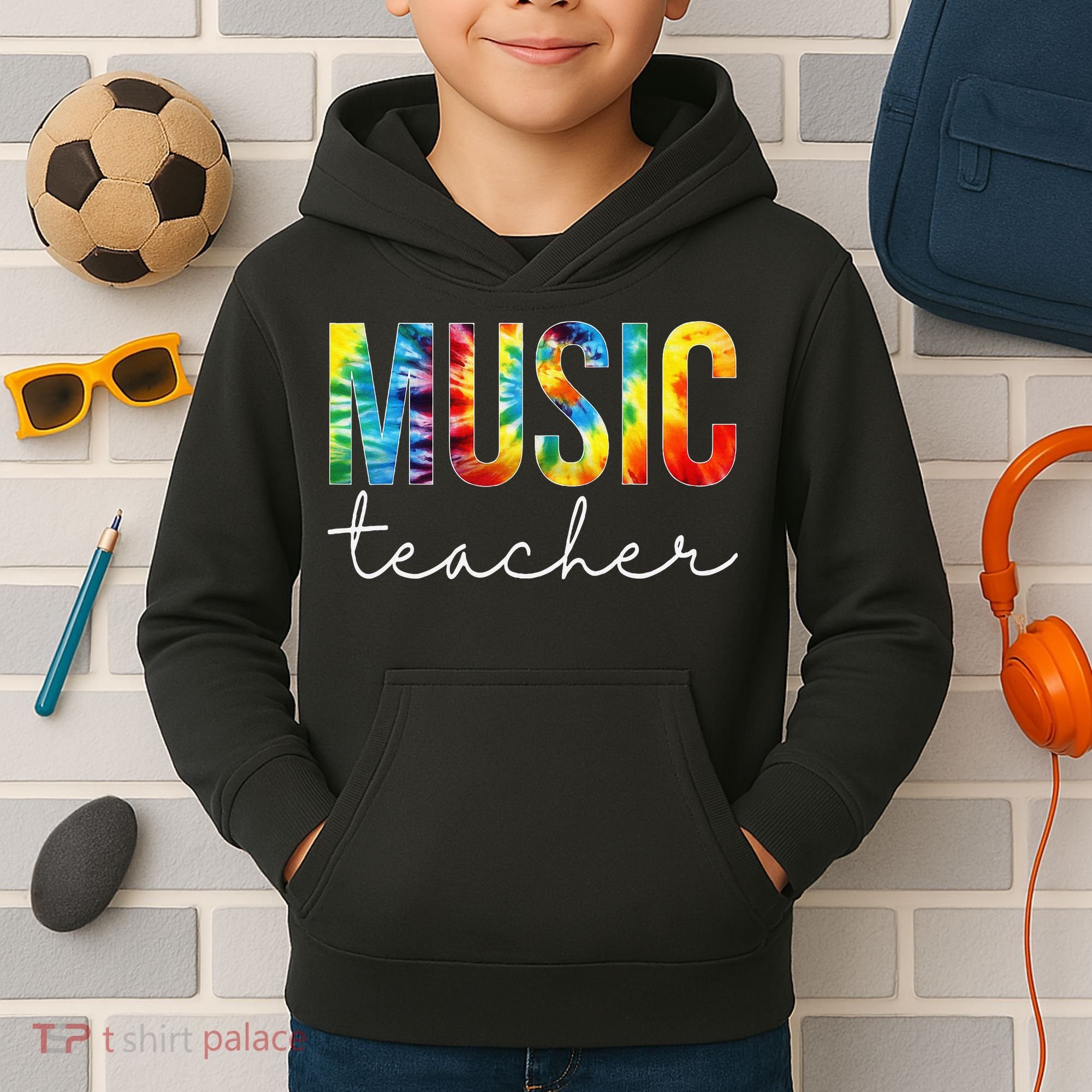 Music Teacher Tie Dye Appreciation Day Hello Back To School Kids Hoodie