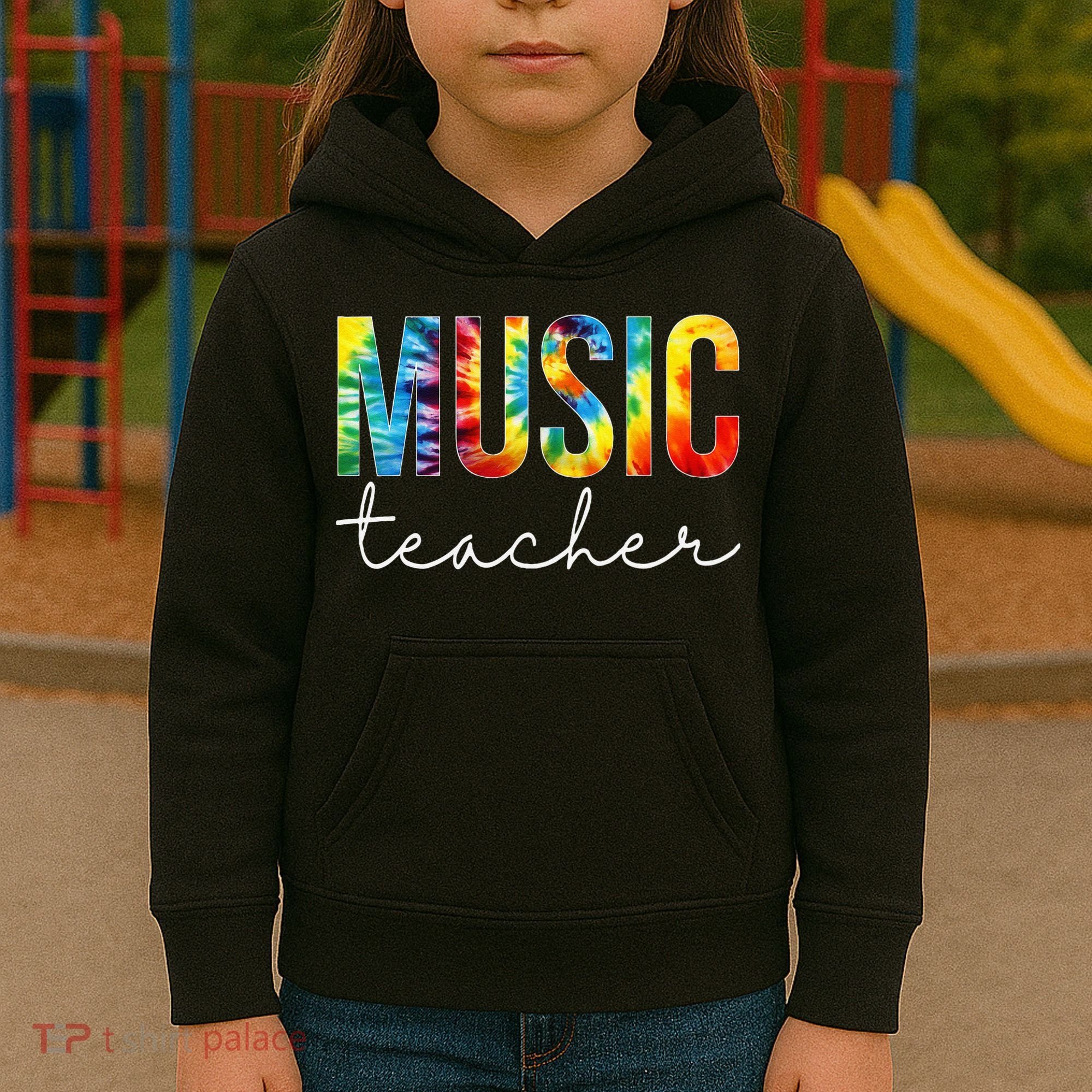 Music Teacher Tie Dye Appreciation Day Hello Back To School Kids Hoodie