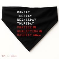 Monday Tuesday Thursday Practice Qualifying Race Day USA-Made Doggie Bandana thumb 0