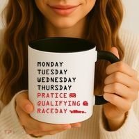 Monday Tuesday Thursday Practice Qualifying Race Day Coffee Mug thumb 3