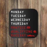 Monday Tuesday Thursday Practice Qualifying Race Day Coaster thumb 0