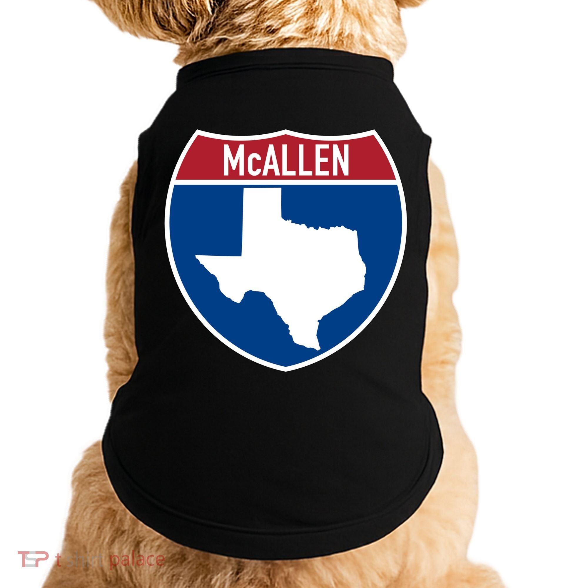 Mcallen Texas Tx Interstate Highway Vacation Souvenir Great Gift Doggie Tank
