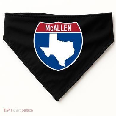 Mcallen Texas Tx Interstate Highway Vacation Souvenir Great Gift USA-Made Doggie Bandana