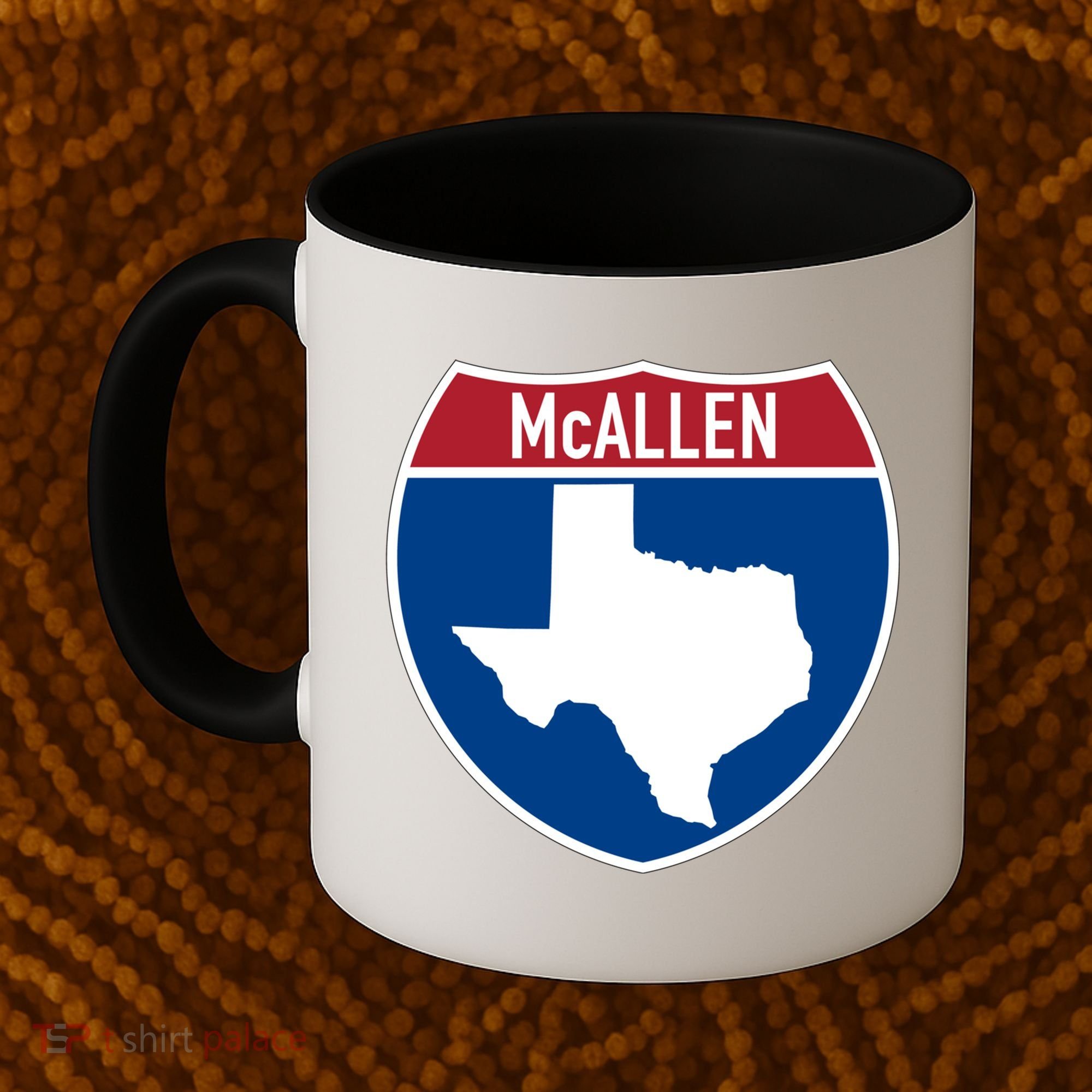 Mcallen Texas Tx Interstate Highway Vacation Souvenir Great Gift Coffee Mug