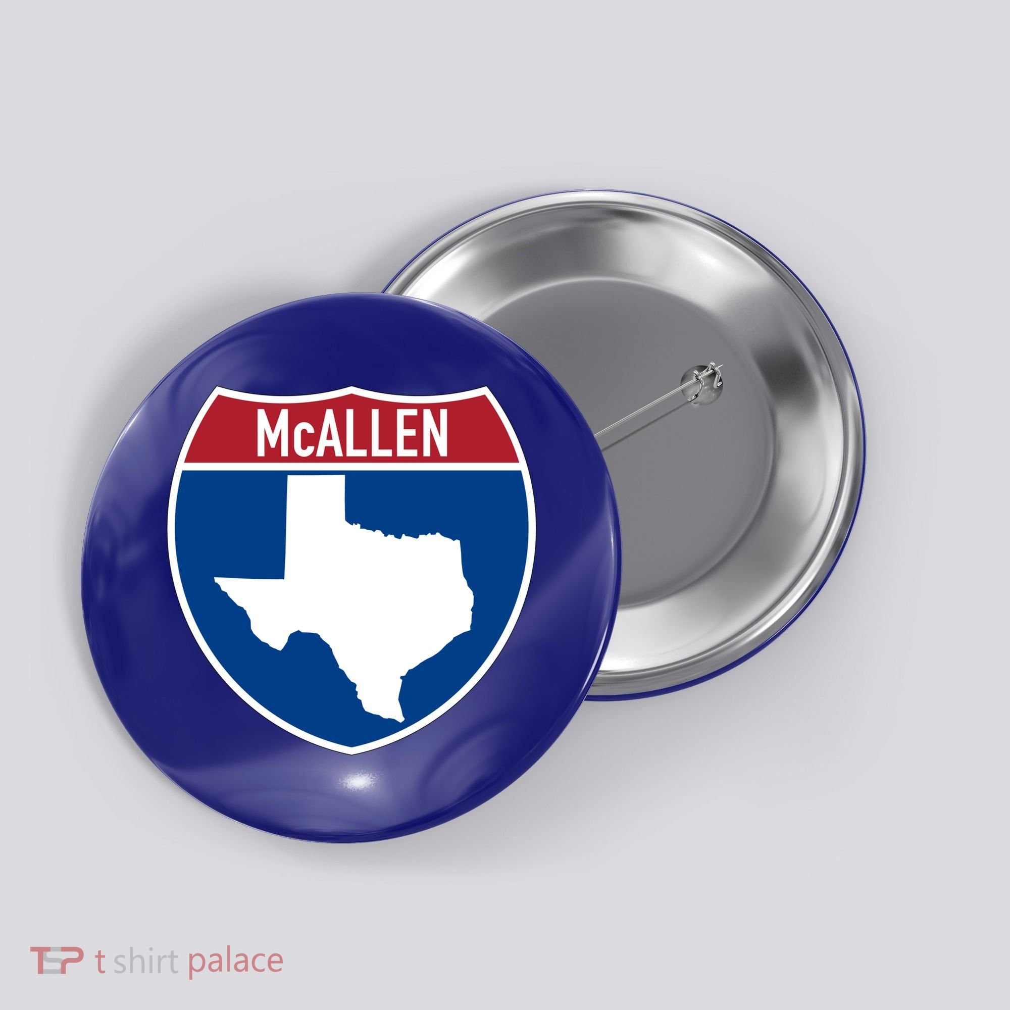 Mcallen Texas Tx Interstate Highway Vacation Souvenir Great Gift Button