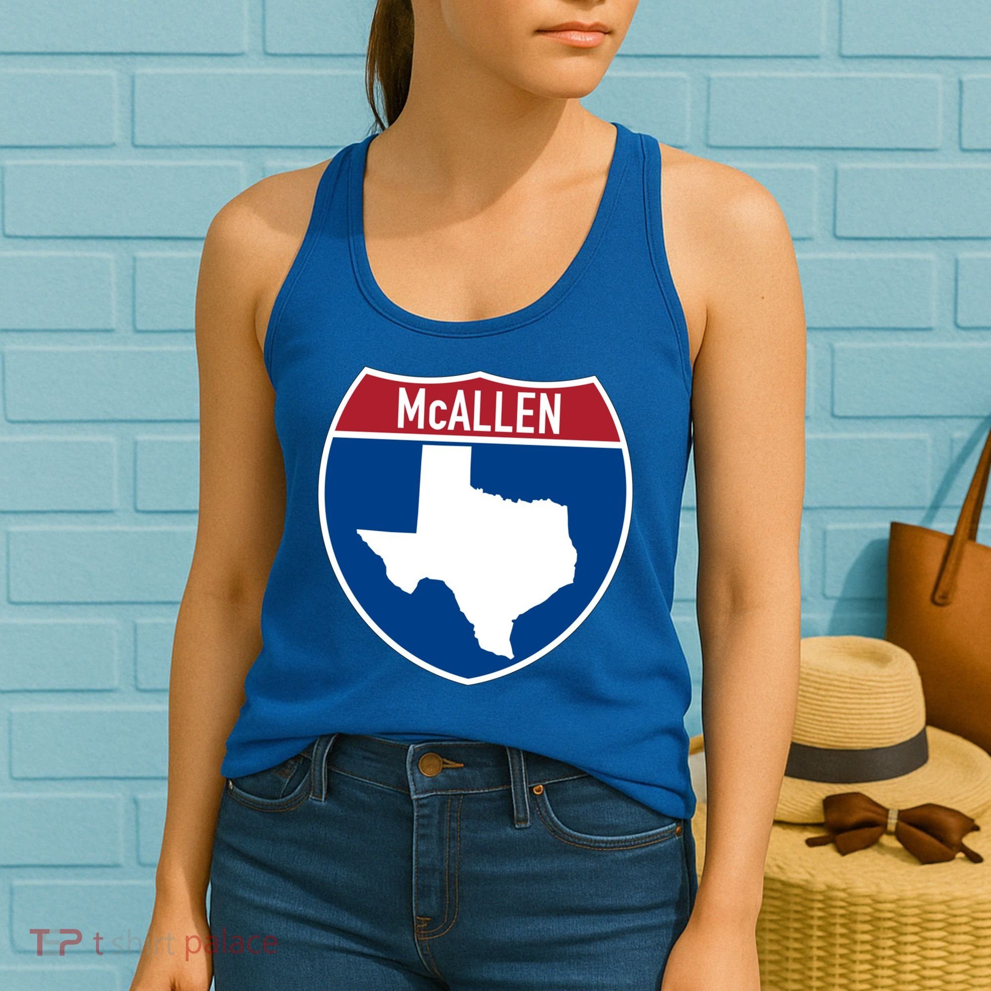 Mcallen Texas Tx Interstate Highway Vacation Souvenir Great Gift Women's Tank Top